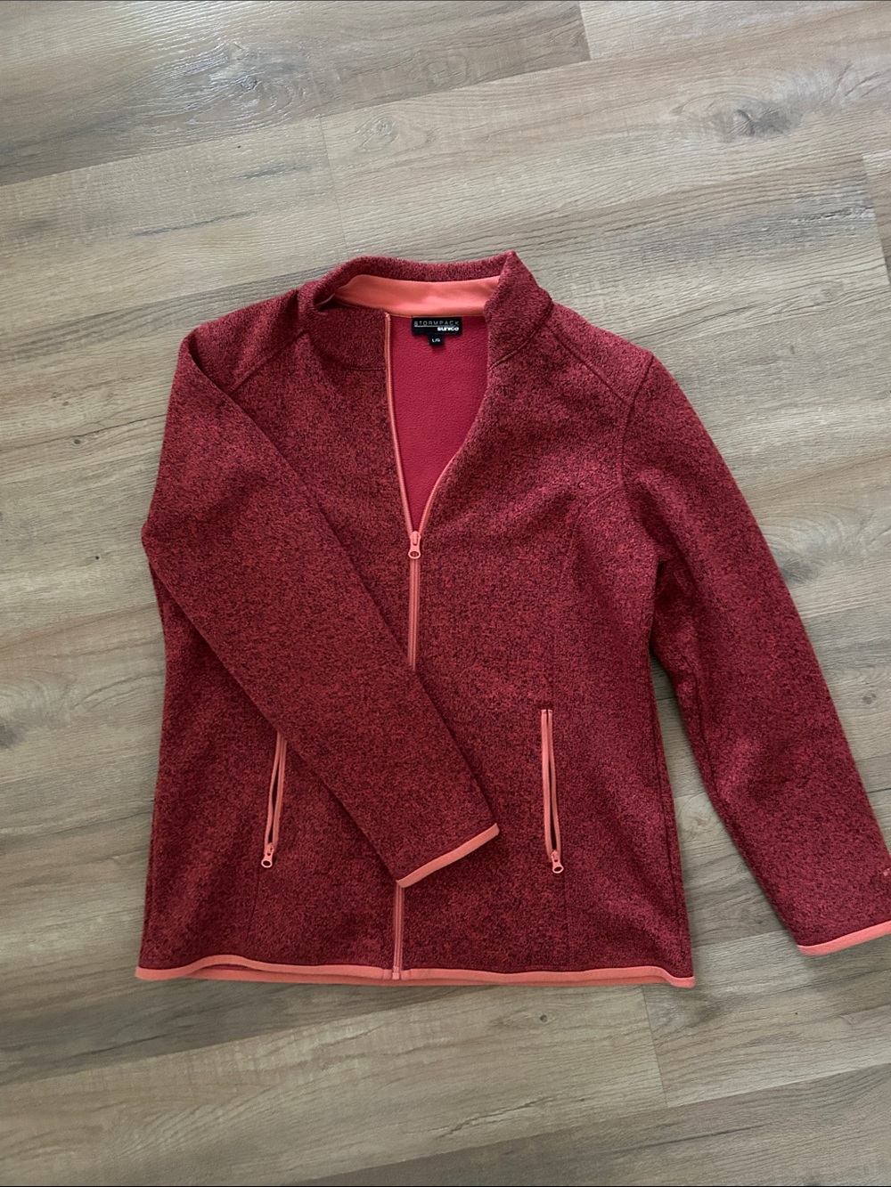 Storm pack Sunice Heathered Red Zip-Up Utility Jacket